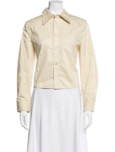 Pre-owned Wooyoungmi Long Sleeve Button-up Top In Neutrals