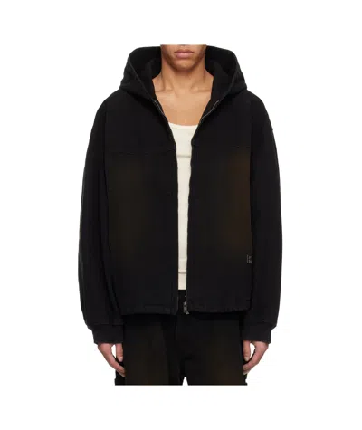 Wooyoungmi Long Sleeve Hooded Casual Jacket In Black