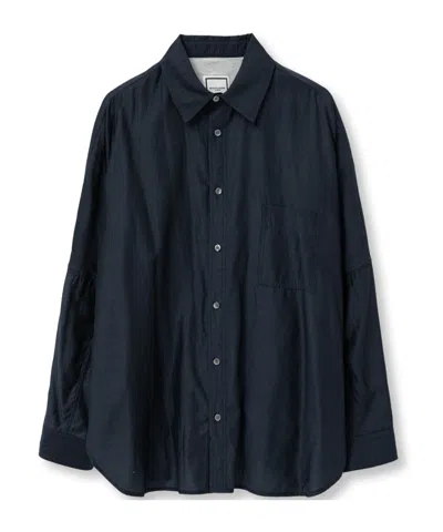 Wooyoungmi Long Sleeve Lapel Shirt In Black