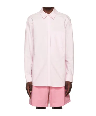 Wooyoungmi Long Sleeve Logo Shirt In Pink