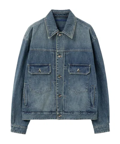 Wooyoungmi Long-sleeved Denim Coat In Blue