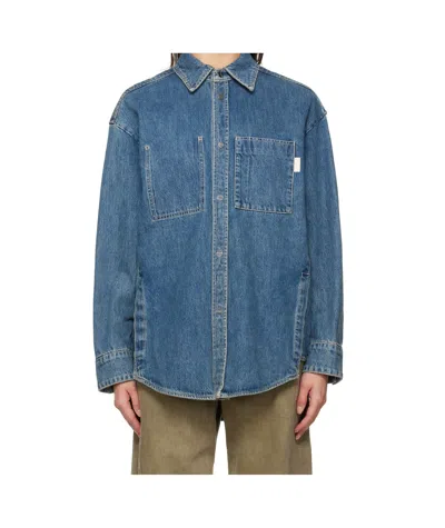 Wooyoungmi Blue Back Logo Denim Shirt
