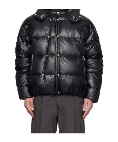 Wooyoungmi Black Hood Goose Down Jacket In 960b Black