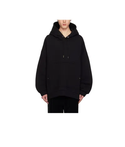 Wooyoungmi Long-sleeved Hooded Hoodie In Black