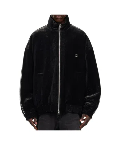 Wooyoungmi Black Glitter Tracksuit Jacket In 944b Black