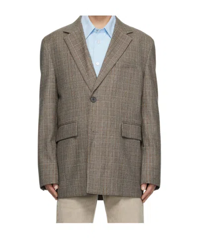 Wooyoungmi Long-sleeved Suit Coat In Gray
