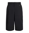 Wooyoungmi Bermuda Shorts With Front And Side Pleats In Black