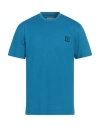 Wooyoungmi Man T-shirt Azure Size 36 Cotton, Polyester, Elastane