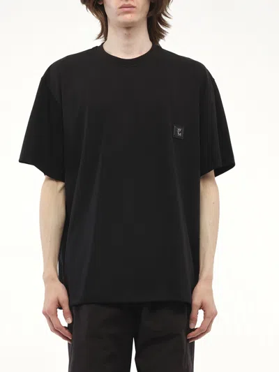 WOOYOUNGMI MEN'S LEATHER PATCH T-SHIRT