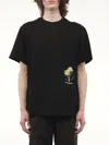Wooyoungmi Black Crewneck T-shirt With Logo Detail On The Front And Maxi Logo Print On The Rear In Cotton Man