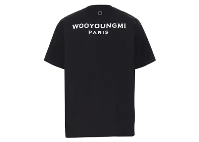 Pre-owned Wooyoungmi Men's  White Back Logo Front Box Logo T-shirt In Black