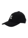 Wooyoungmi Black Baseball Cap With Logo Print On The Front And Logo Lettering On The Rear In Black