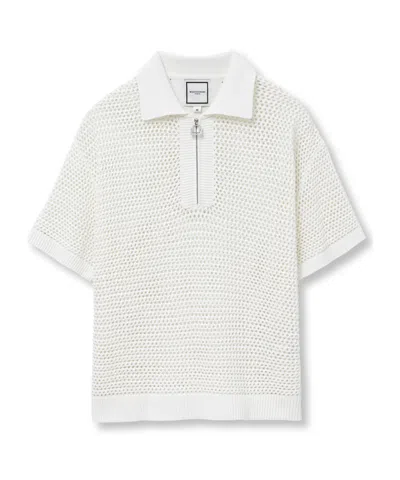 Wooyoungmi Mesh Short-sleeved Sweater In White