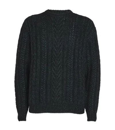 Wooyoungmi Metallic Cable-knit Sweater In 514f Fresh Green