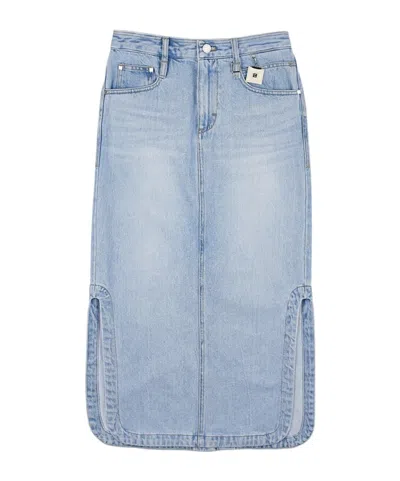 Wooyoungmi Multi-pocket Denim Skirt In Blue