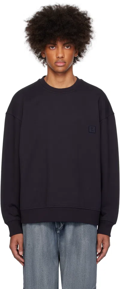 Wooyoungmi Navy 3d Flower Back Logo Sweatshirt In 722n Navy