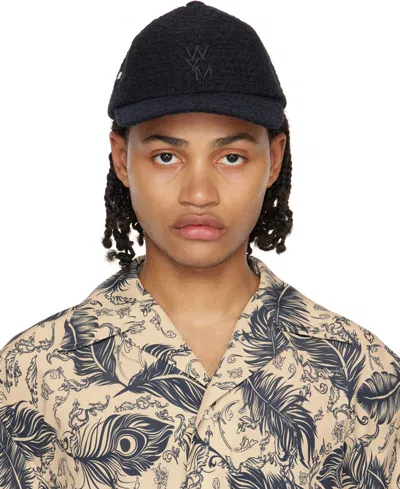 Wooyoungmi Navy Embroidered Cap In Navy 958n