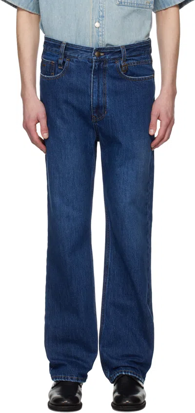 Wooyoungmi Navy New Straight Jeans In Blue998l