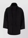 Wooyoungmi Nylon Windbreaker With Hood And Drawstring Hem In Black