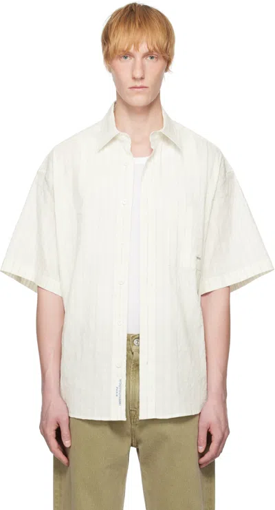 Wooyoungmi Off-white Stripe Short Sleeve Shirt In Ivory824i
