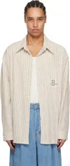 Wooyoungmi Off-white Striped Shirt In Ivory841i