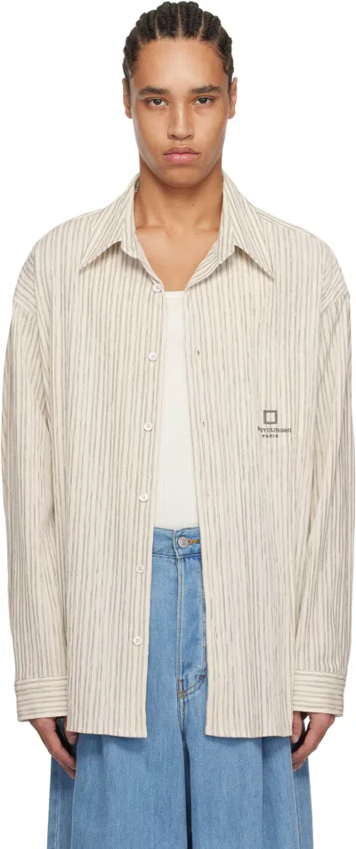 Wooyoungmi Off-white Striped Shirt In Ivory841i
