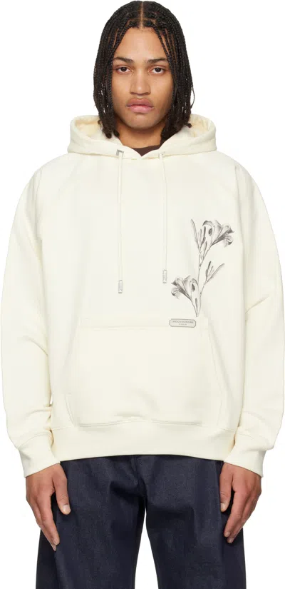 Wooyoungmi Off-white Flower Back Logo Hoodie In Neutral