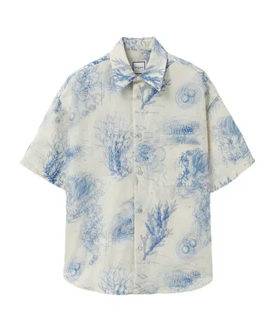 Wooyoungmi Out-of-focus-print Cotton Shirt In White