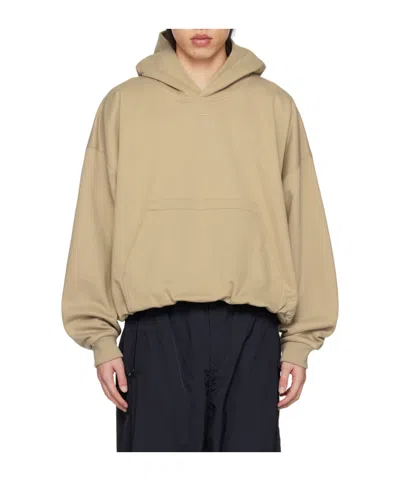 Wooyoungmi Over Fit String Hooded Sweater In Brown