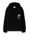Wooyoungmi Graphic Print Hooded Sweatshirt With Pouch Pocket In Black