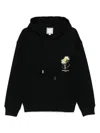 Wooyoungmi Graphic Print Hooded Sweatshirt With Pouch Pocket In Black