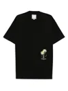 Wooyoungmi Black Crewneck T-shirt With Logo Detail On The Front And Maxi Logo Print On The Rear In Cotton Man