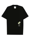 Wooyoungmi Black Crewneck T-shirt With Logo Detail On The Front And Maxi Logo Print On The Rear In Cotton Man In Black