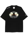 Wooyoungmi Crew Neck Cotton T-shirt With Graphic Print In Black