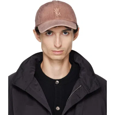 Wooyoungmi Pink Corduroy Denim Logo Ball Cap In Brown