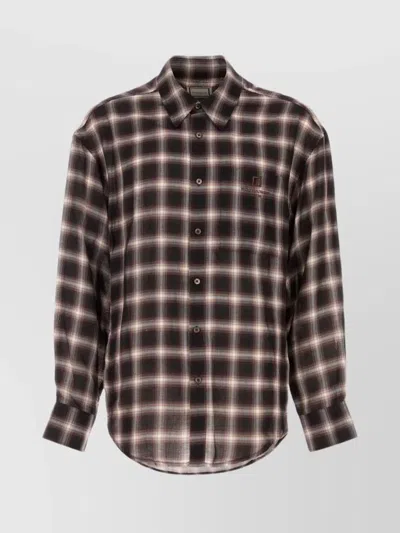 WOOYOUNGMI PLAID PATTERN LONG SLEEVE SHIRT WITH POCKET