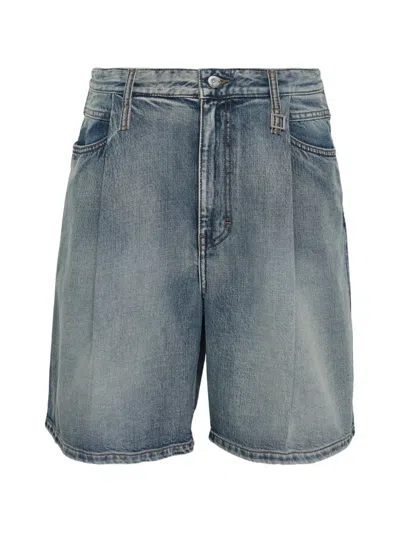 Wooyoungmi Pleated-detail Denim Shorts In Blue