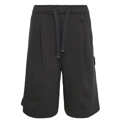 Wooyoungmi Pleated Drawstring Shorts In Black