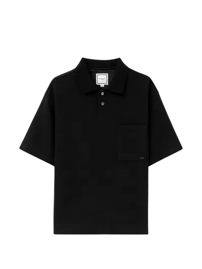 Wooyoungmi Stretch Cotton Polo Shirt In Black