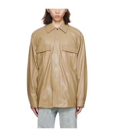 Wooyoungmi Point-neck Long-sleeved Shirt In Brown