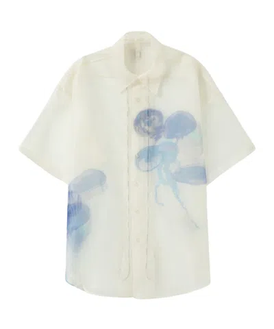 Wooyoungmi Printed Sheer Shirt In White