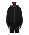 Wooyoungmi Pull Rope Hooded Zipper Hoodie In Black