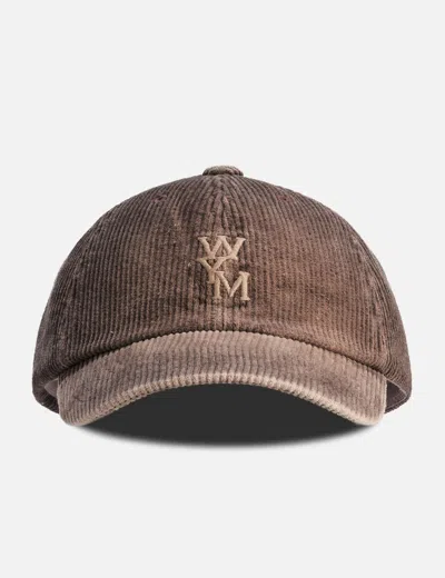 Wooyoungmi Ribbed Denim Logo Ball Cap In Brown