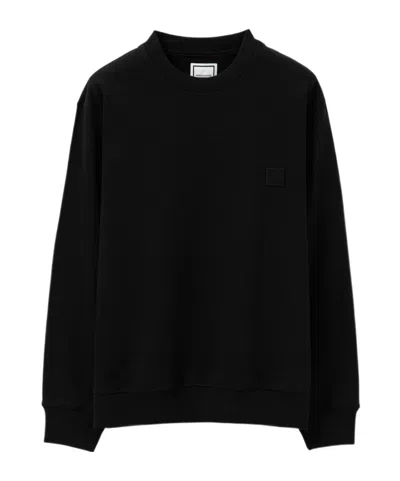 Wooyoungmi Round-collar Long-sleeve Hoodie In Black