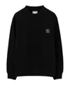 Wooyoungmi Round-collar Long-sleeve Hoodie In Black