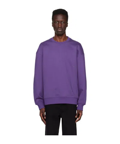 Wooyoungmi Round Collar Long Sleeve Sweater In Purple