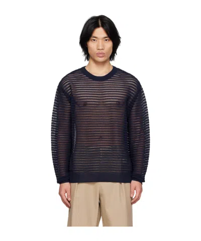 Wooyoungmi Round Neck Long-sleeved Sweater In Black