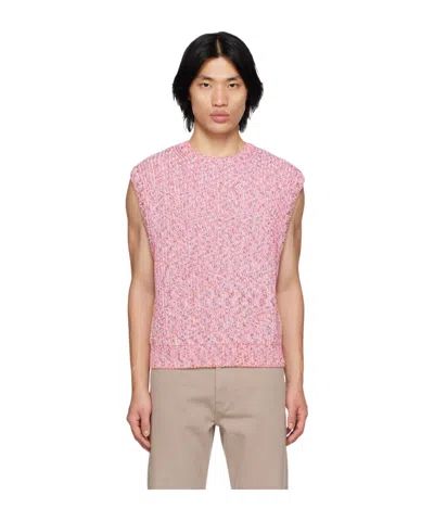 Wooyoungmi Round-necked Knitted Vest In Pink 526p