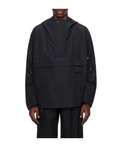 Wooyoungmi Semi-zipper Hooded Casual Jacket In Black