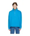 Wooyoungmi Semi-zipper Long-sleeved Sweater In Blue